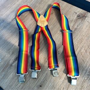 Vintage Custom Leather Craft Tool Belt Suspenders Rainbow Top Grain Cowhide